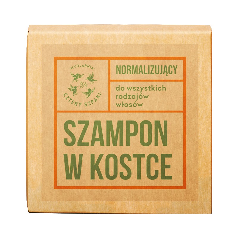 Cztery szpaki - normalizujący szampon do włosów w kostce, rozmaryn i mandarynka, 75 g
