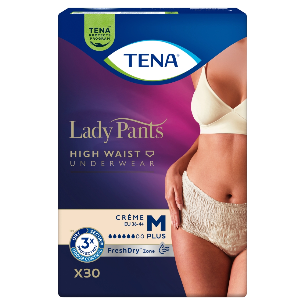 Tena lady pants plus - majtki chłonne, creme, rozmiar m, 30 sztuk