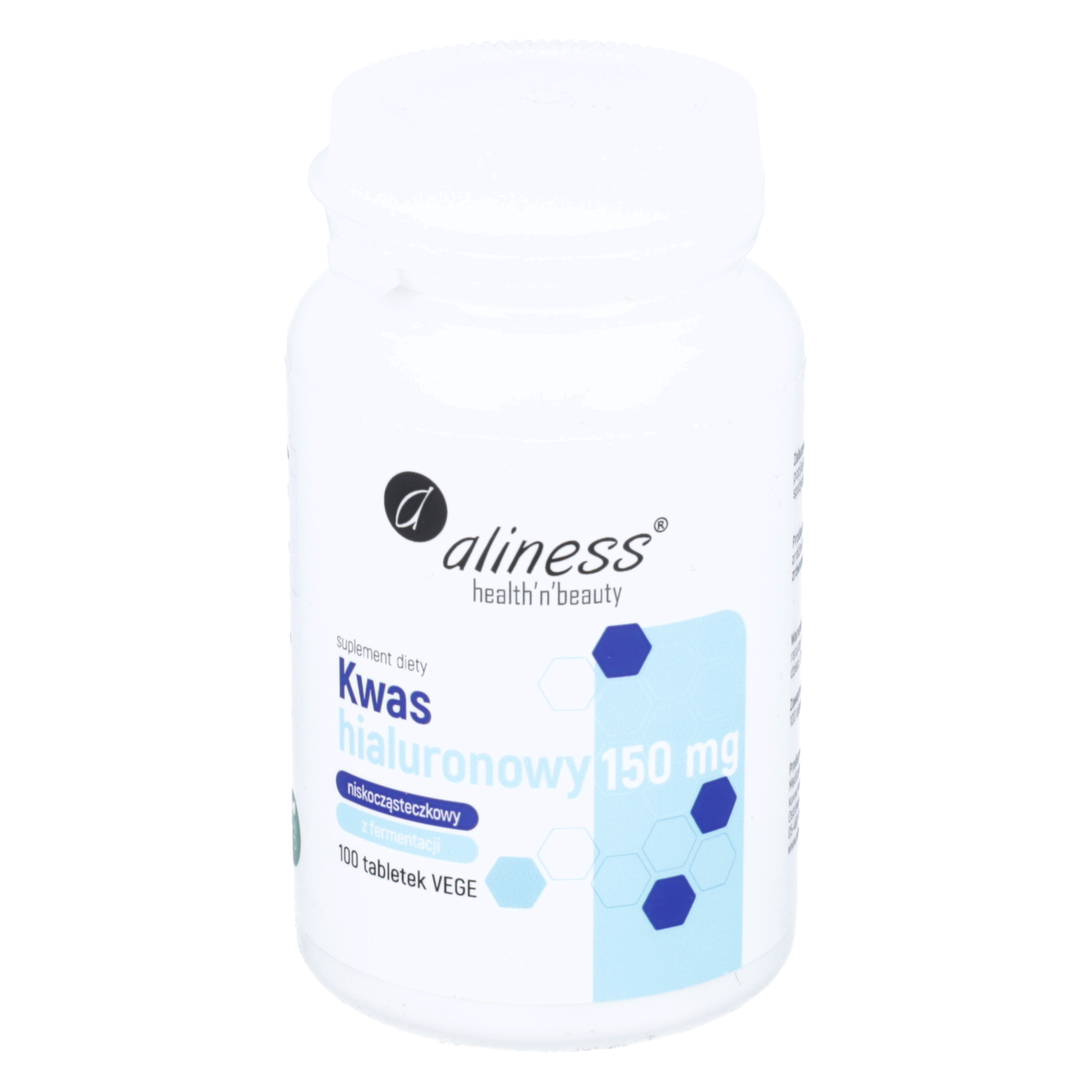 Aliness - kwas hialuronowy niskocząsteczkowy 150 mg, 100 tabletek