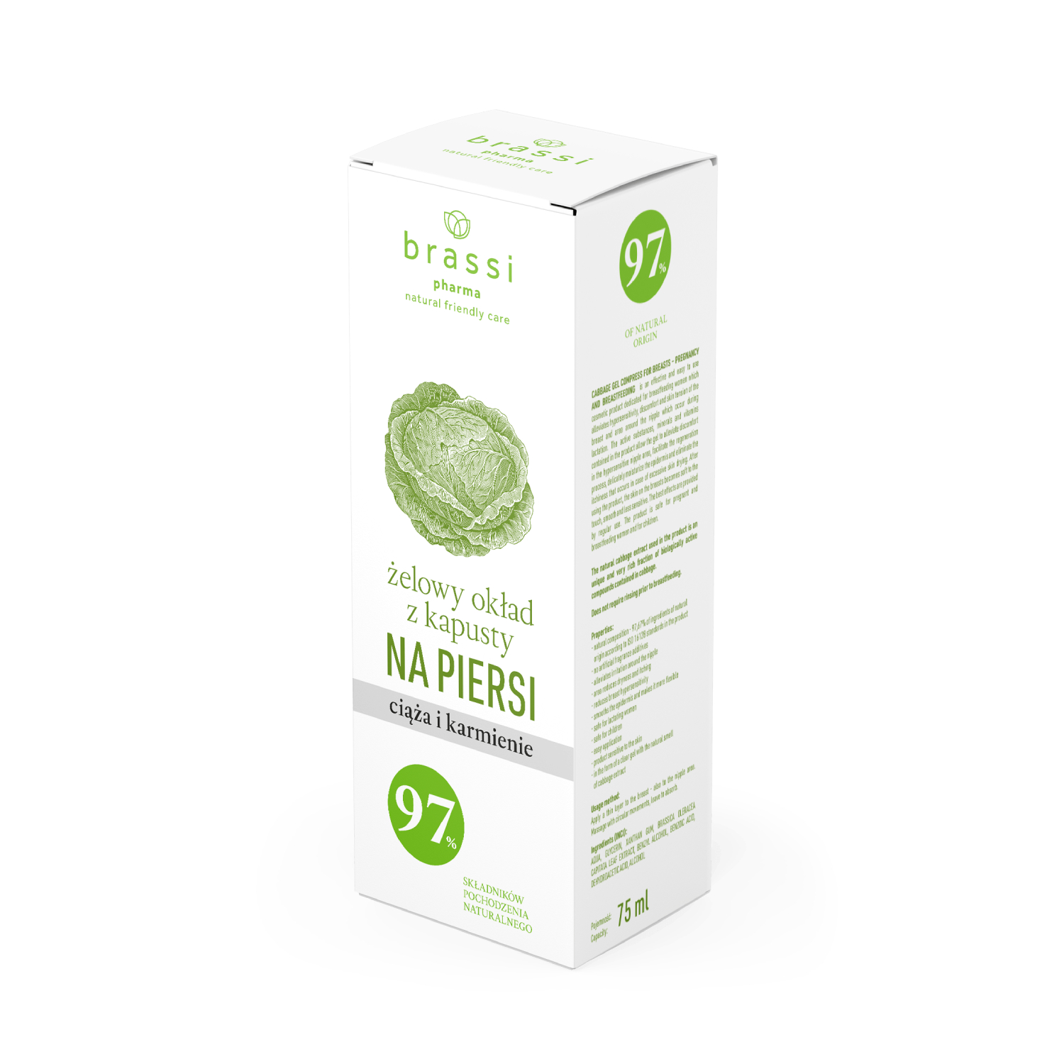 Brassi pharma - żelowy okład z kapusty na piersi, 75 ml