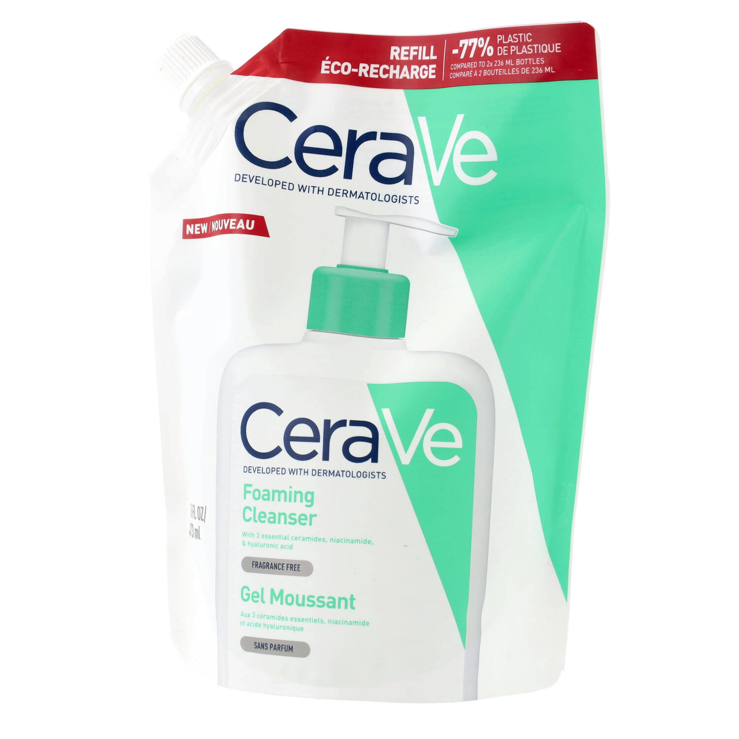 Cerave - ocyzszczający żel do mycia twarzy i ciała dla skóry normalnej, mieszanej i tłustej, zapas, 473 ml