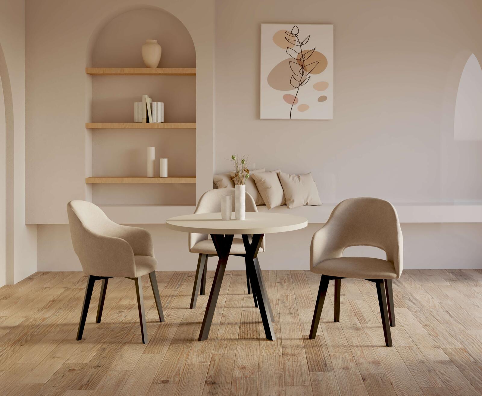 Rozkładany stół okrągły ST cashmere duży