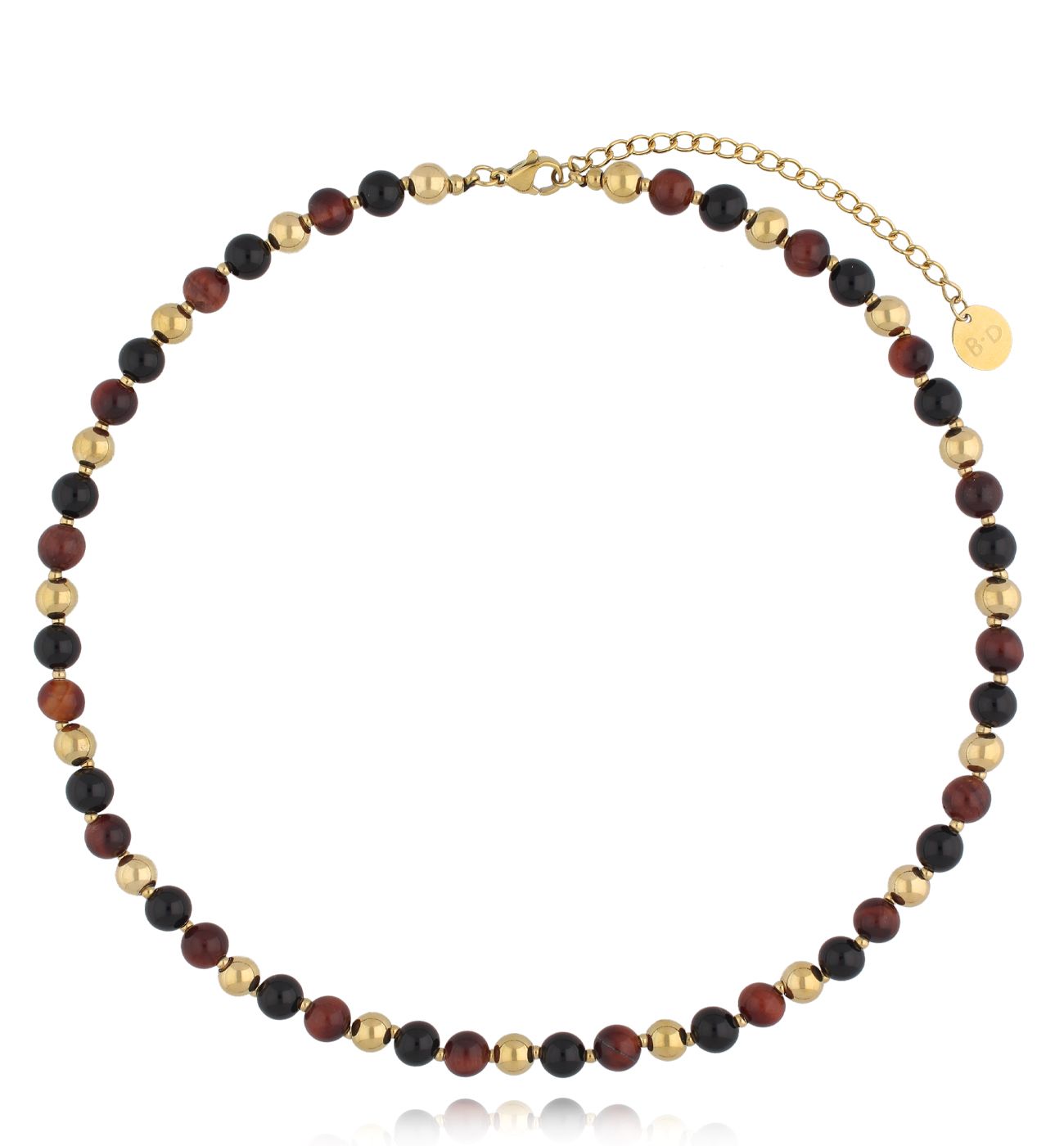 Naszyjnik z agatami i tygrysim okiem NPA1326