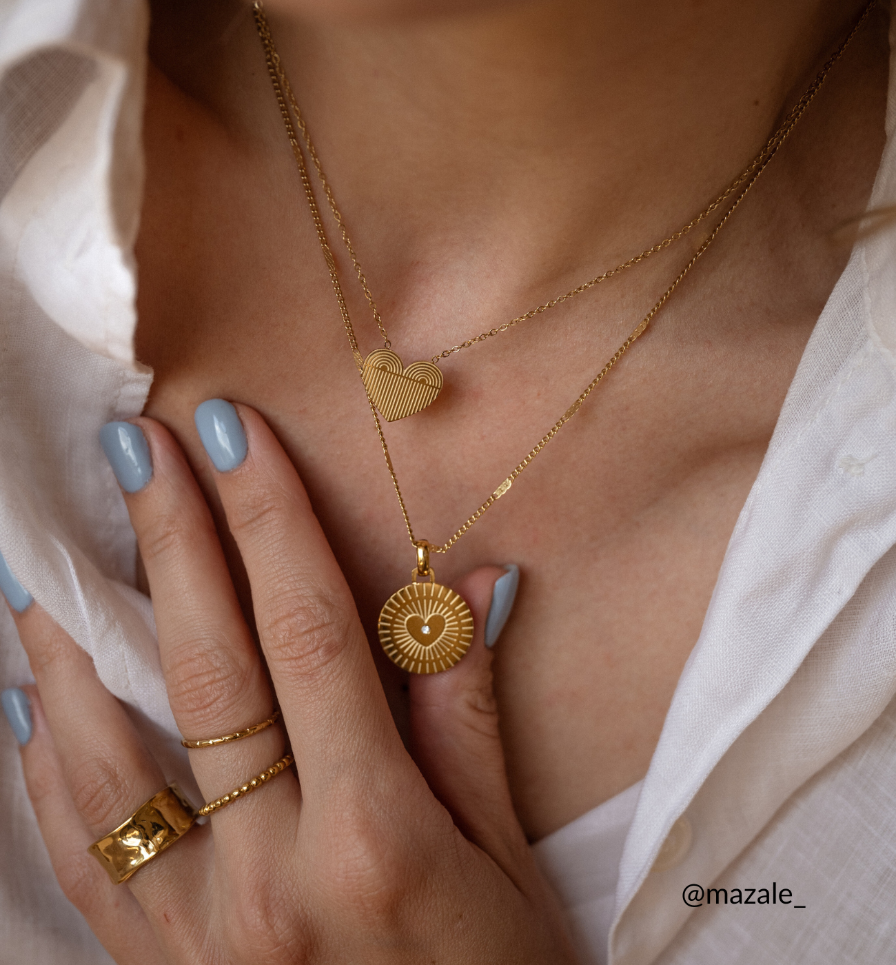 Naszyjnik złoty z sercem Boho Heart NSA0661