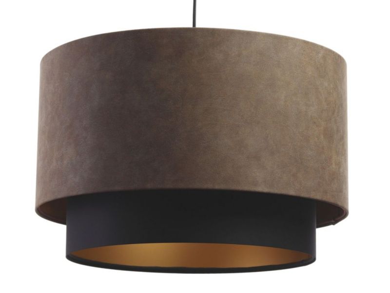 Lampa Bps Koncept wisząca DOUBLE ZAMSZ 40 brązowa/czarna i blatem 1 szt