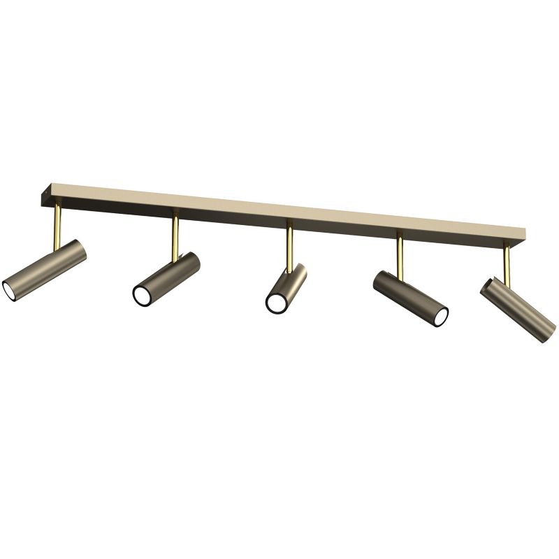 Lampa sufitowa Luminex Axion tytanowy złoto-złoty połysk Listwa z lampami 5 x GU10 x 8W wym: 31 x 120 x 10 cm - 1 szt.