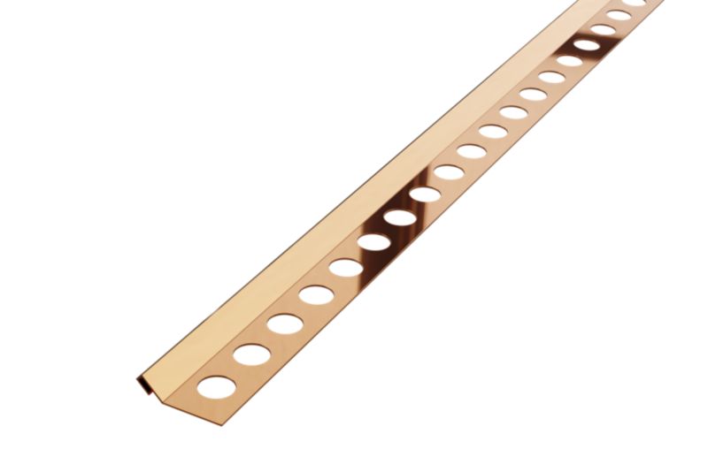 Profil narożny Rs Lambro do płytek ciętych na 45 stopni miedziany połysk 1.2 cm x 270 cm 1 szt.