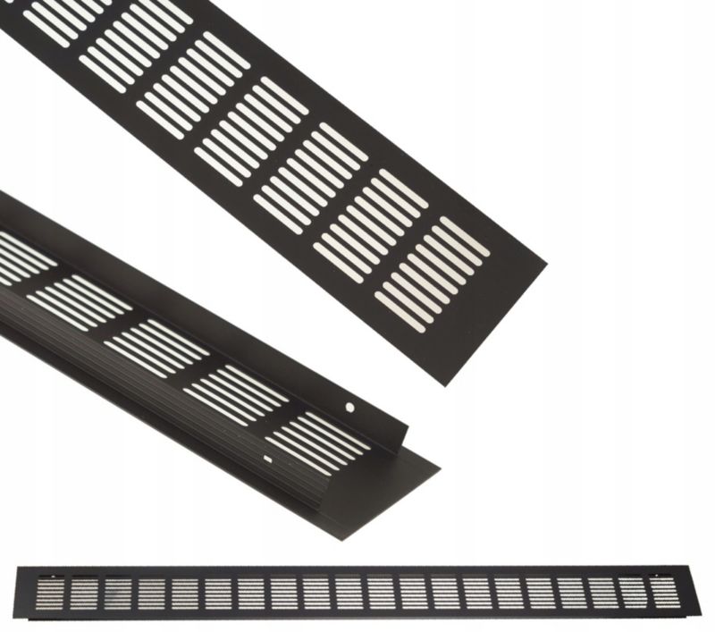 Kratka Wentylacyjna FEINZ Meblowa Czarna 80X800 Mm Długa 1 szt.