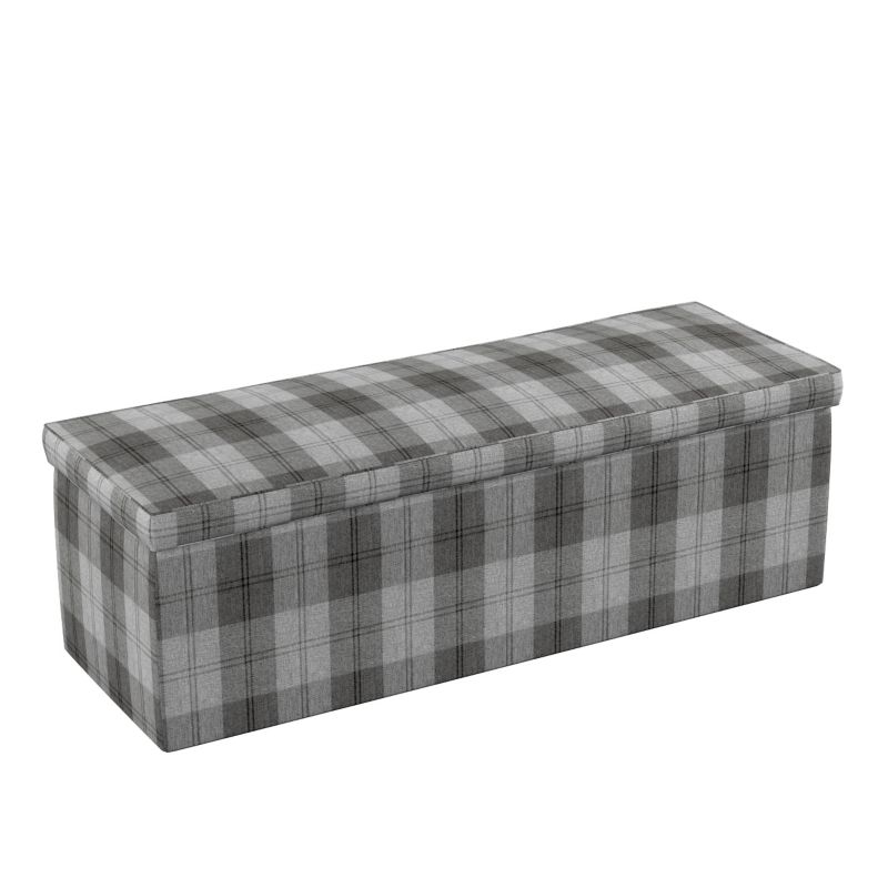 Skrzynia tapicerowana Dekoria 120 x 40 x 40 cm krata szaro-grafitowa 1 szt.