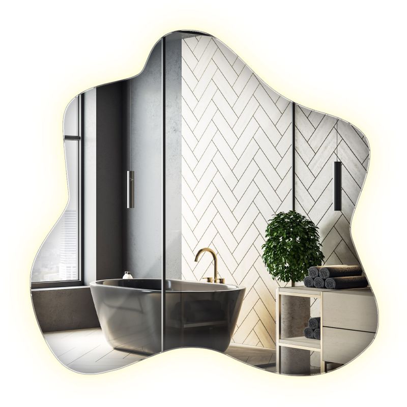 Podświetlane Lustro LED Organiczne Wallfluent 68x67 cm Neutralne Światło 1 szt.