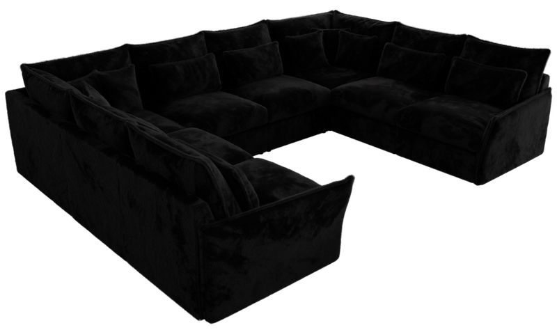 Narożnik MKS Meble VERSO U 8M uniwersalny czarny plusz 1szt.