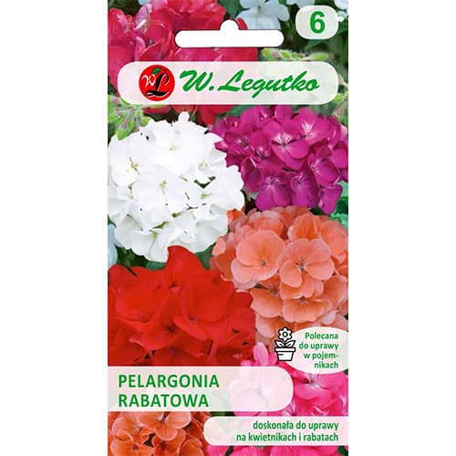 1 szt, Pelargonia (Geranium) rabatowa F2, mix kolorow - Nasiona: Ilość w opakowaniu: 0.05 g