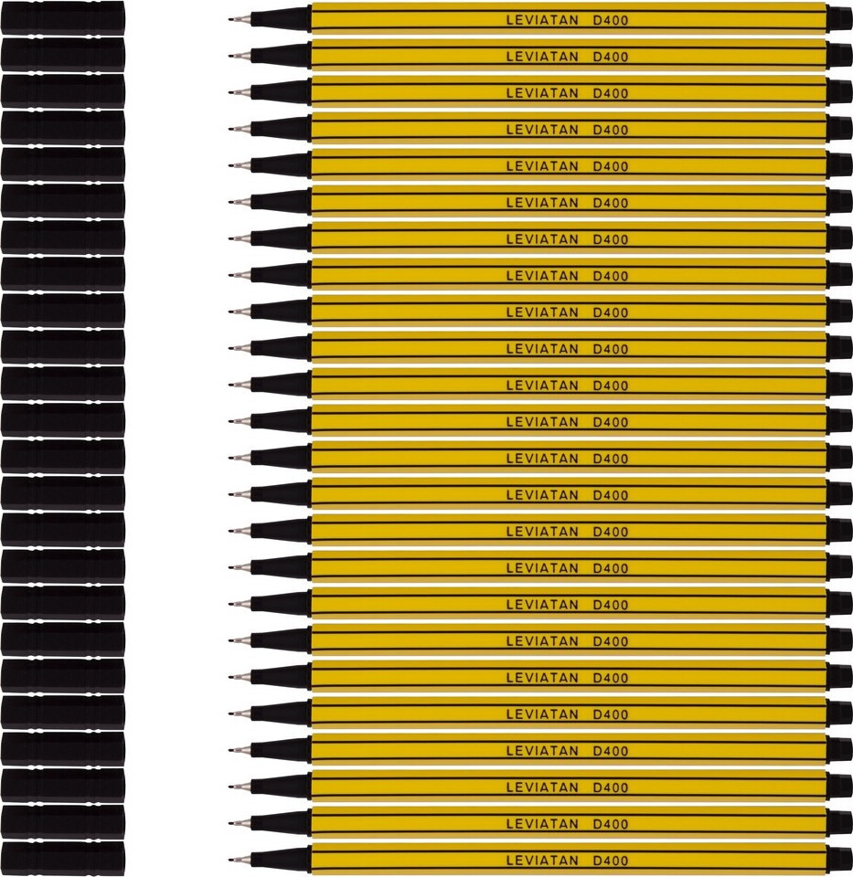 24x Cienkopis Leviatan, D400, 0.4mm, czarny