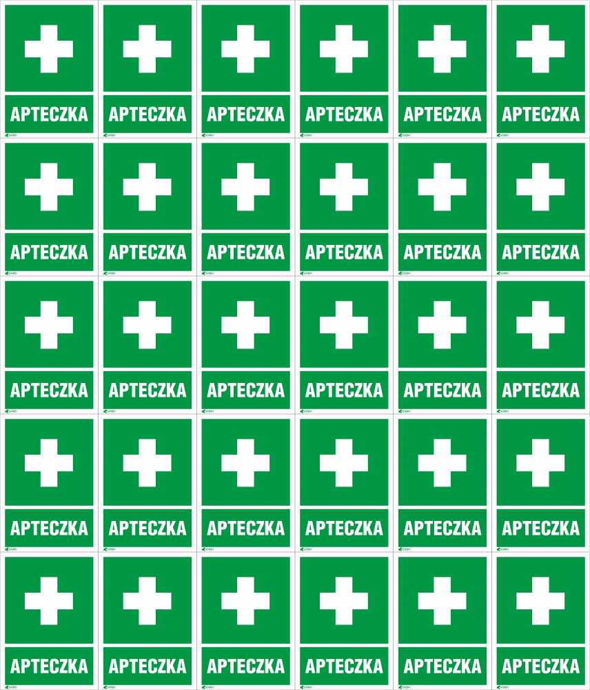 40x Tabliczka informacyjna Anro "Apteczka", 220x300mm