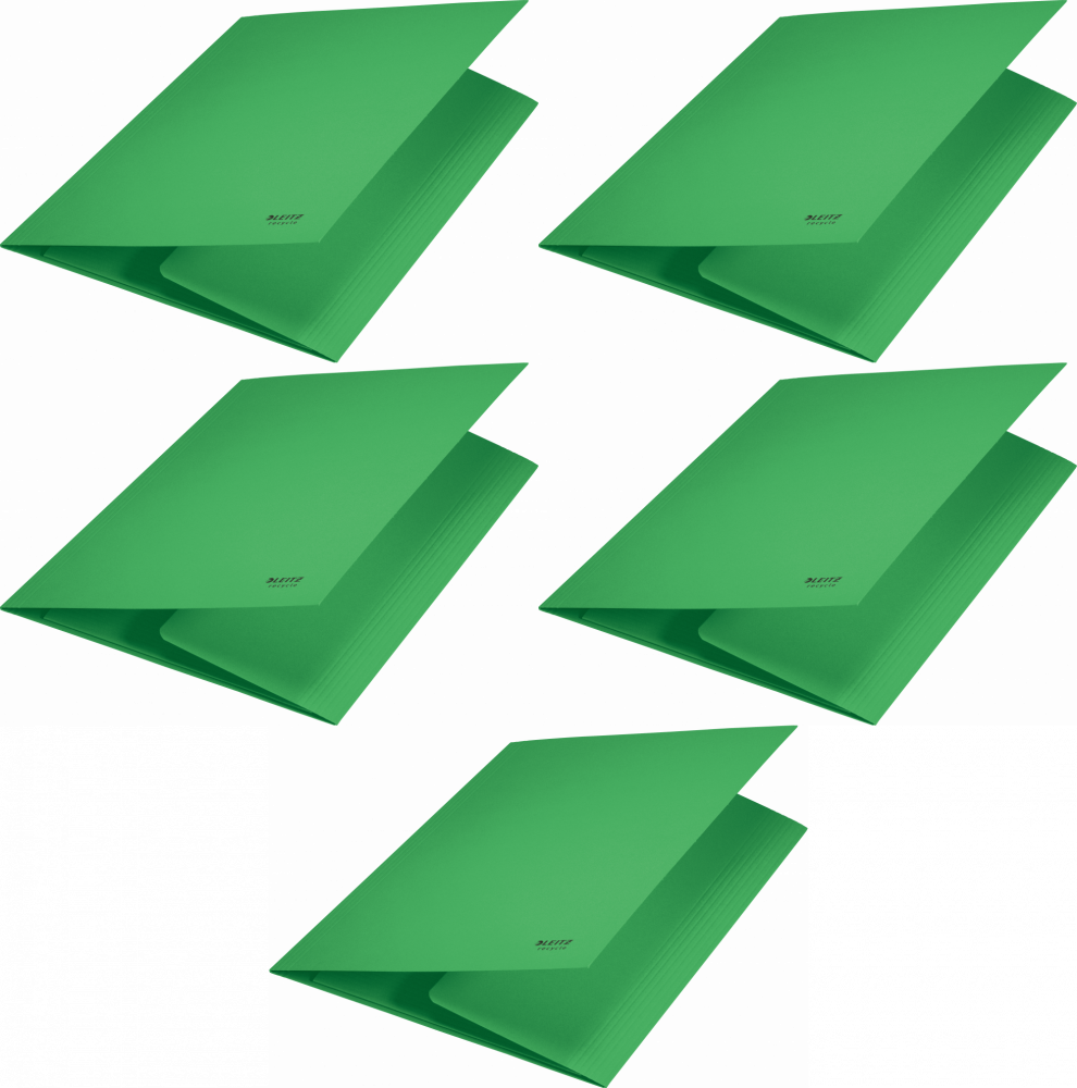 5x Teczka na dokumenty Leitz Recycle, A4, kartonowa, 2mm, zielony