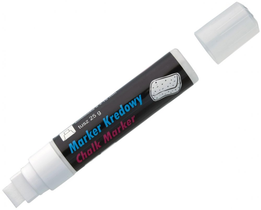 Marker kredowy Toma TO-290, ścięta, 8x15mm, biały