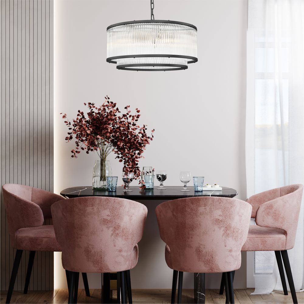 Zuma Line Sergio lampa wisząca 6x60 W czarna P0528-06H-P7AC