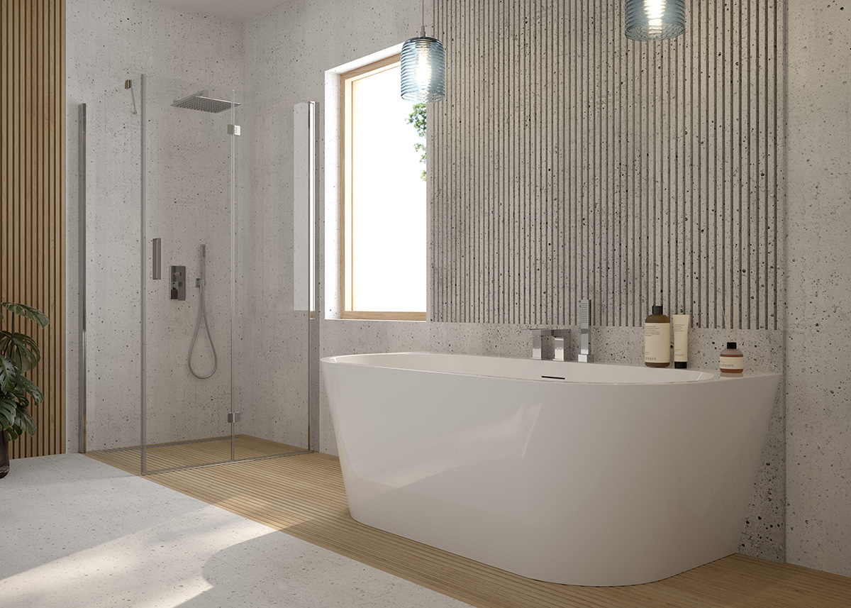 Oltens Trana kabina prysznicowa 100x90 cm prostokątna drzwi ze ścianką chrom/szkło przezroczyste 20201100 - Wysyłka w 24h