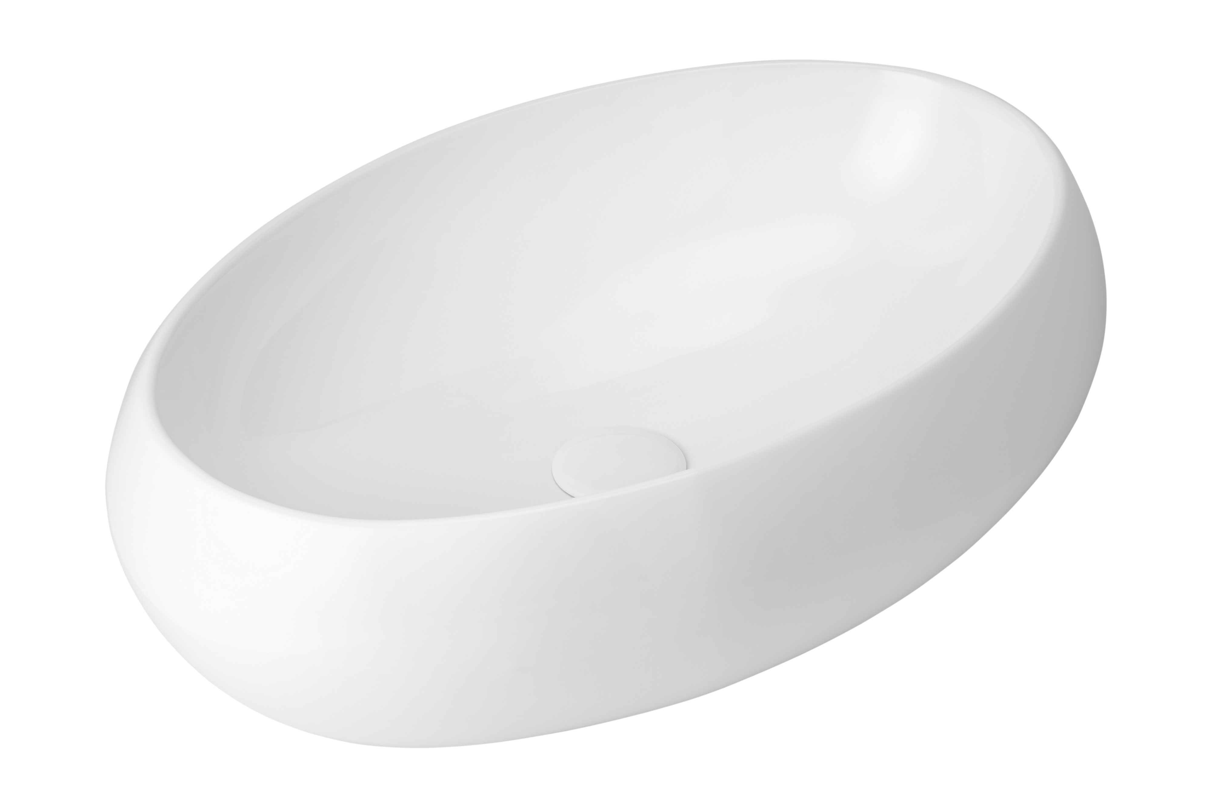 Uptrend Luna umywalka 58,5x40,5 cm nablatowa owalna biały połysk TR428