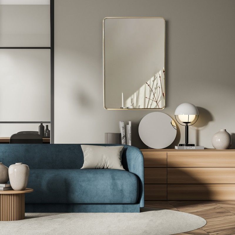 Ars Longa Zen lustro 60x90 cm prostokątne złoty ZEN6090-ZS - Wysyłka w 24h