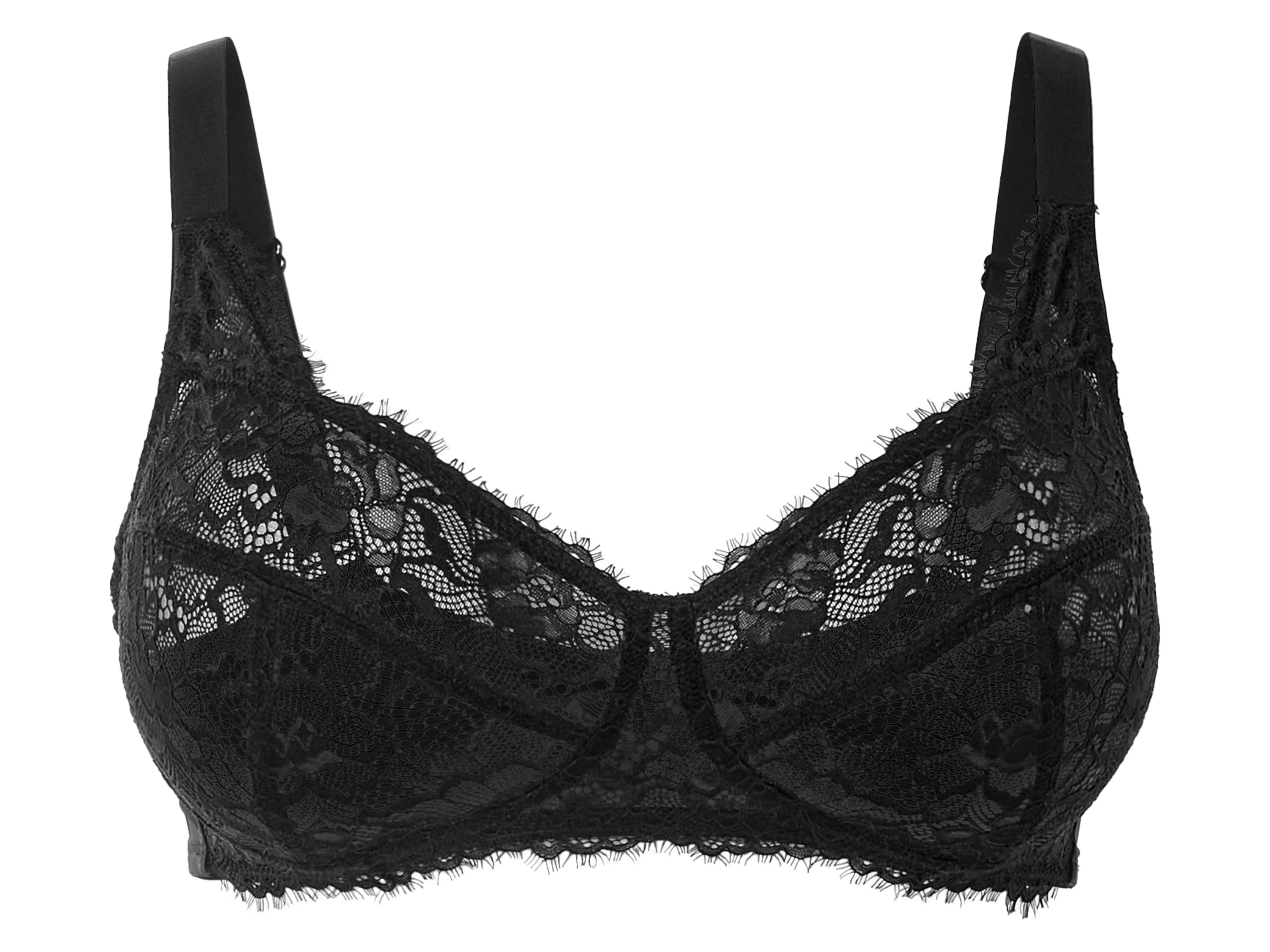 esmara Biustonosz damski z koronki, szerokie ramiączka 90C, Czarny