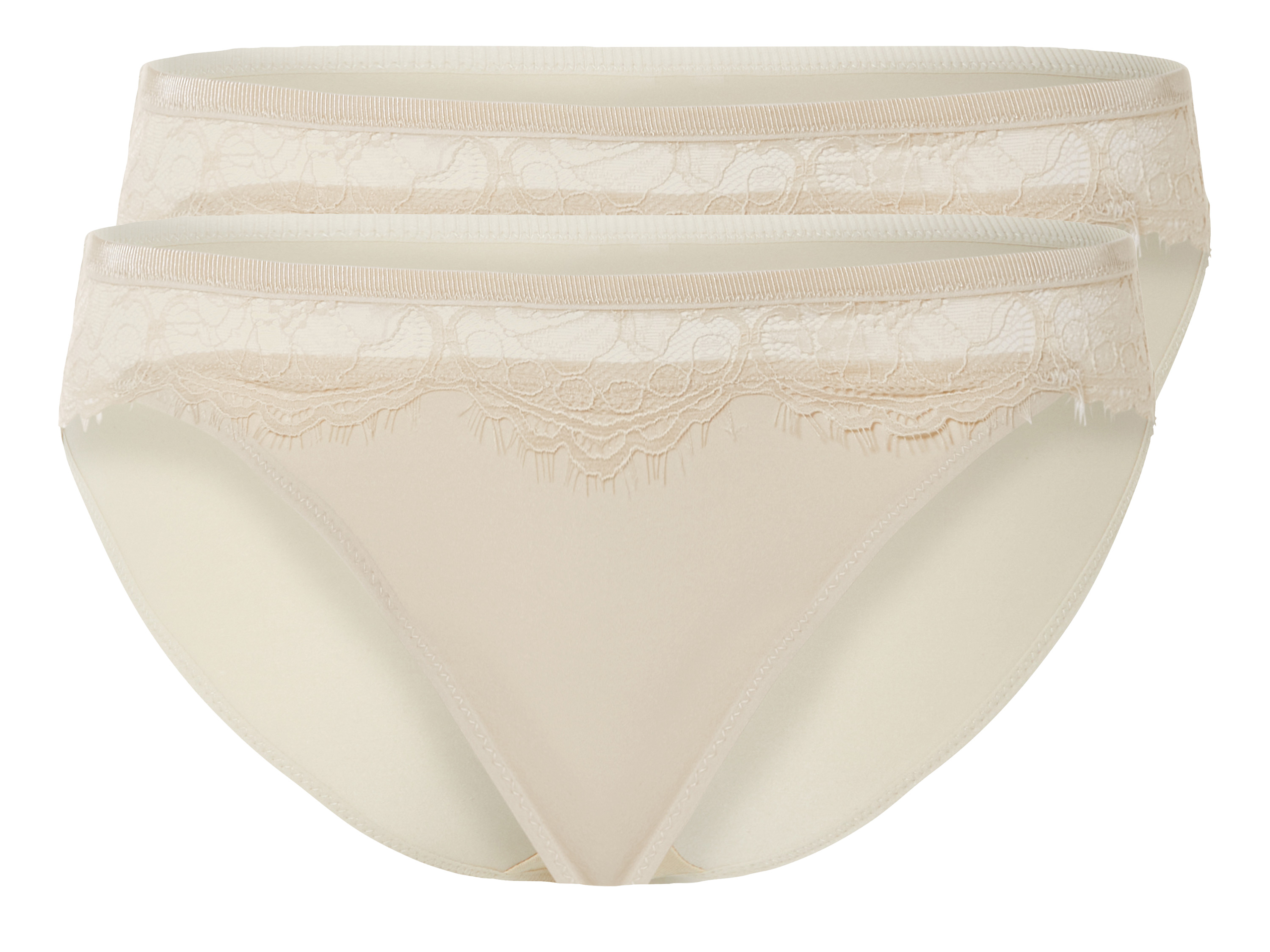 esmara Figi damskie z koronką, 2 pary Beżowy, S36/38