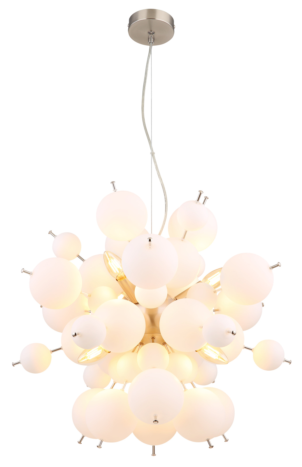 Darmowa Dostawa - Lampa wisząca 6x25 W biała-czarna-nikiel Globo Lighting Udo 15633HO