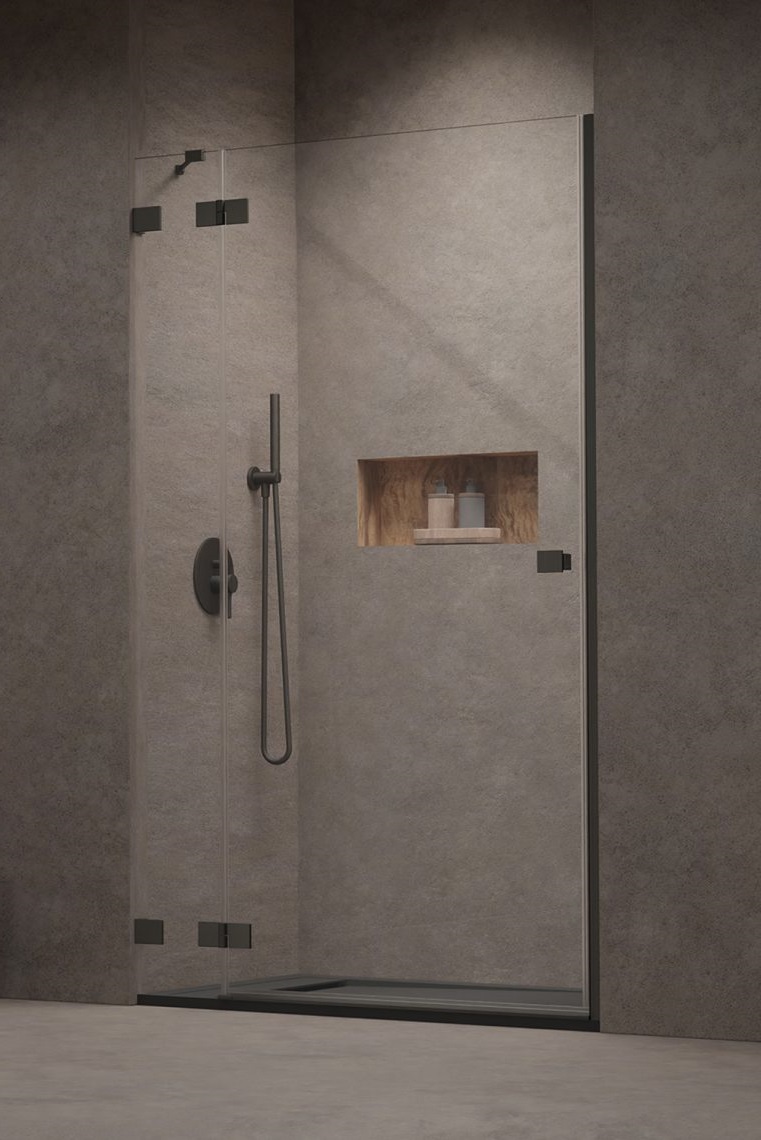 Darmowa Dostawa - Drzwi prysznicowe 100 cm uchylne Radaway Essenza Pro Brushed Gunmetal DWJ 100991009201L