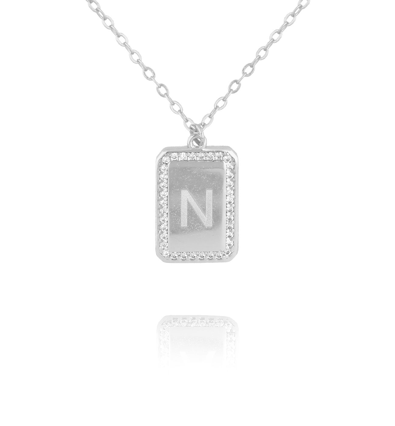 Naszyjnik z literką N srebrny NCA0057