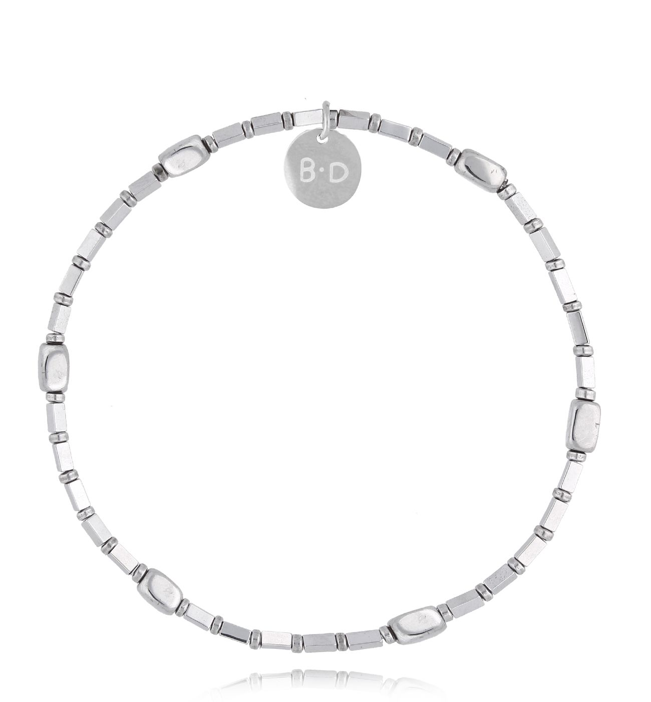 Bransoletka ze srebrnymi hematytami Écija - By Dziubeka