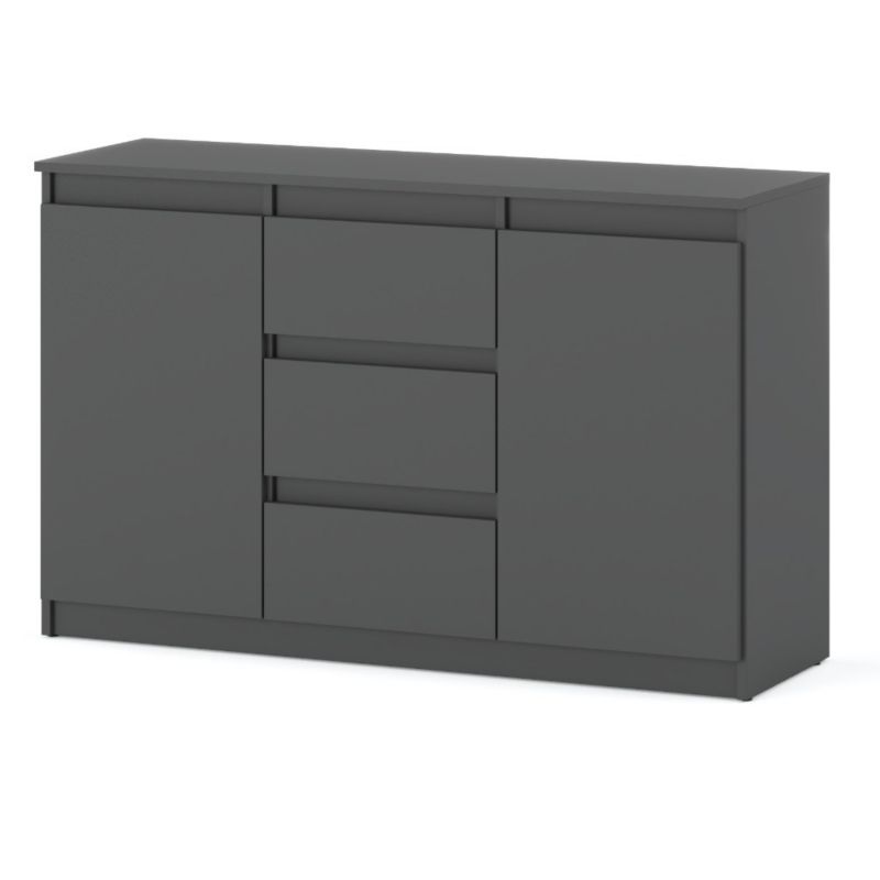 Komoda Hurtownia-Mebli Szuflady 3 Agnes 2D3SZ 120cm Szary Mat Szary Mat 120x35x75 cm 1szt.