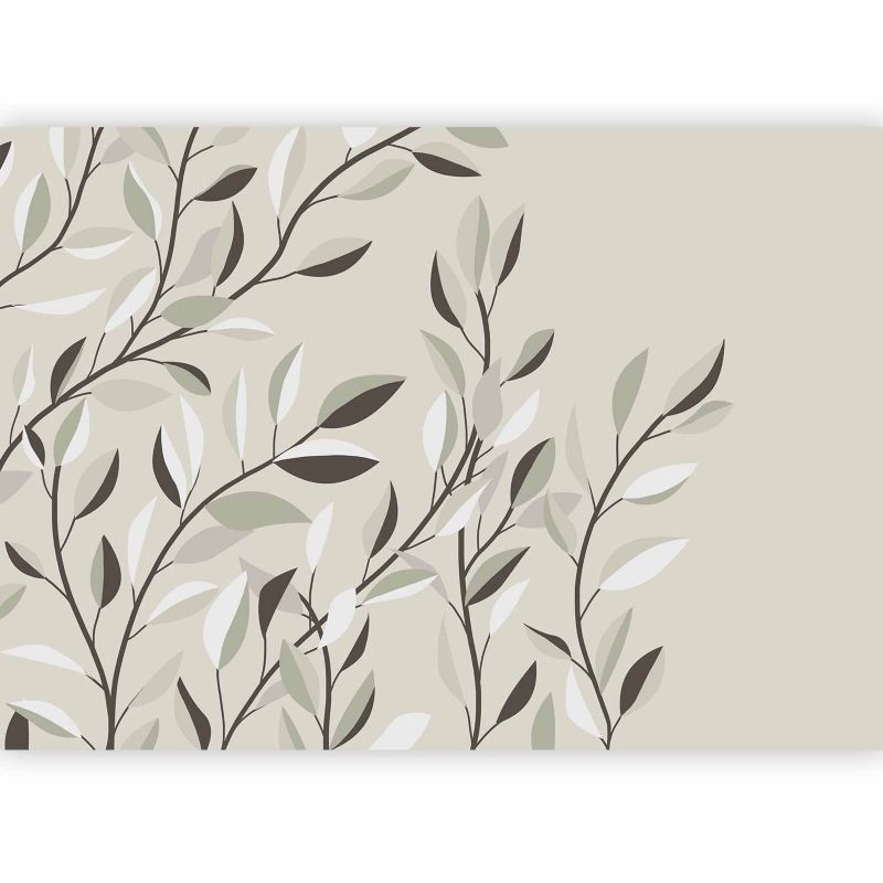 Fototapeta flizelinowa Artgeist 170 g/m2 wodoodporna Liście szara 100x70 (2 części) 10108aa rolka 1 szt