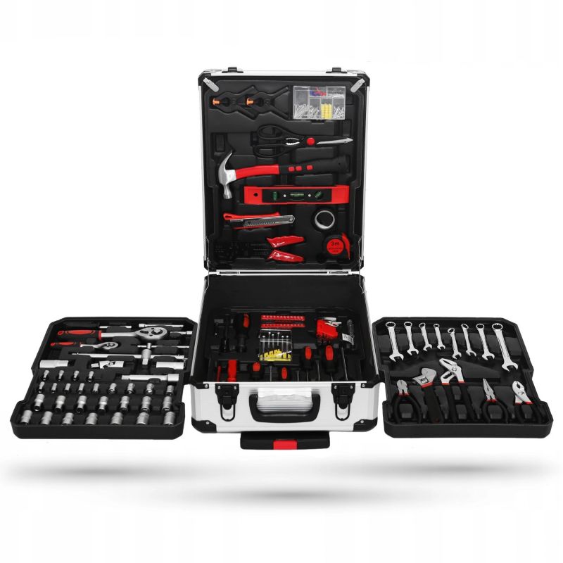 Duży zestaw narzędzi Bauerkraft walizka na kółkach 189 elementów klucze wkrętaki bity 1 kpl