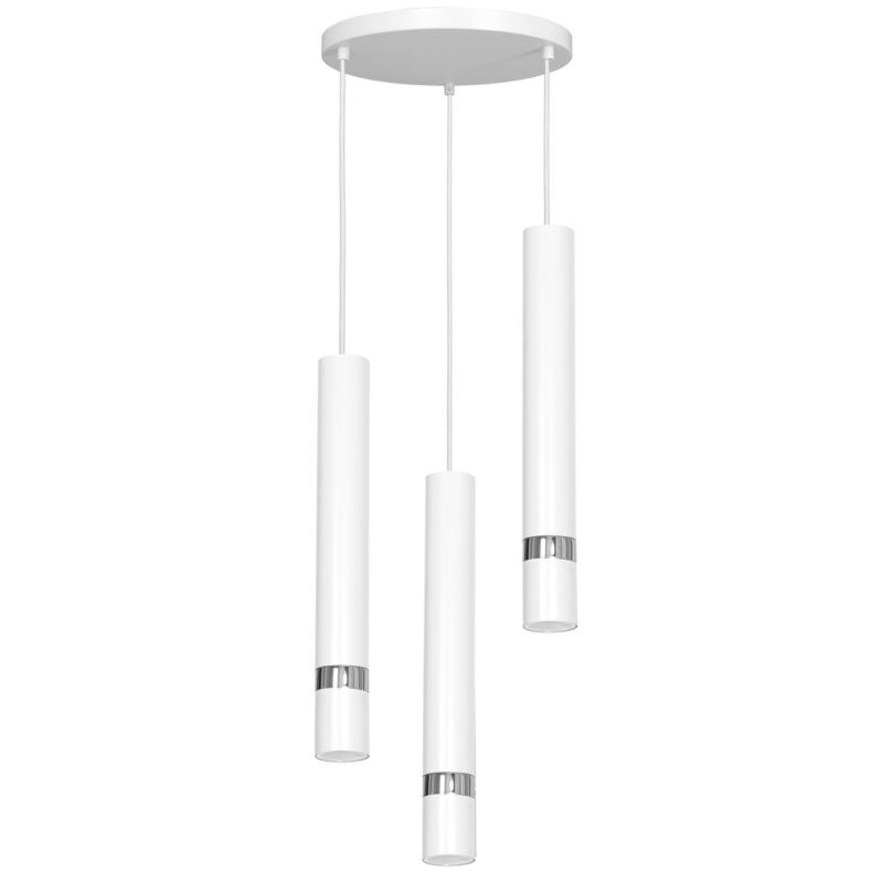 Lampa wisząca Luminex Reno 1448 biały matowa-chromowana tuby 3xGU10 x 15W 1 szt.