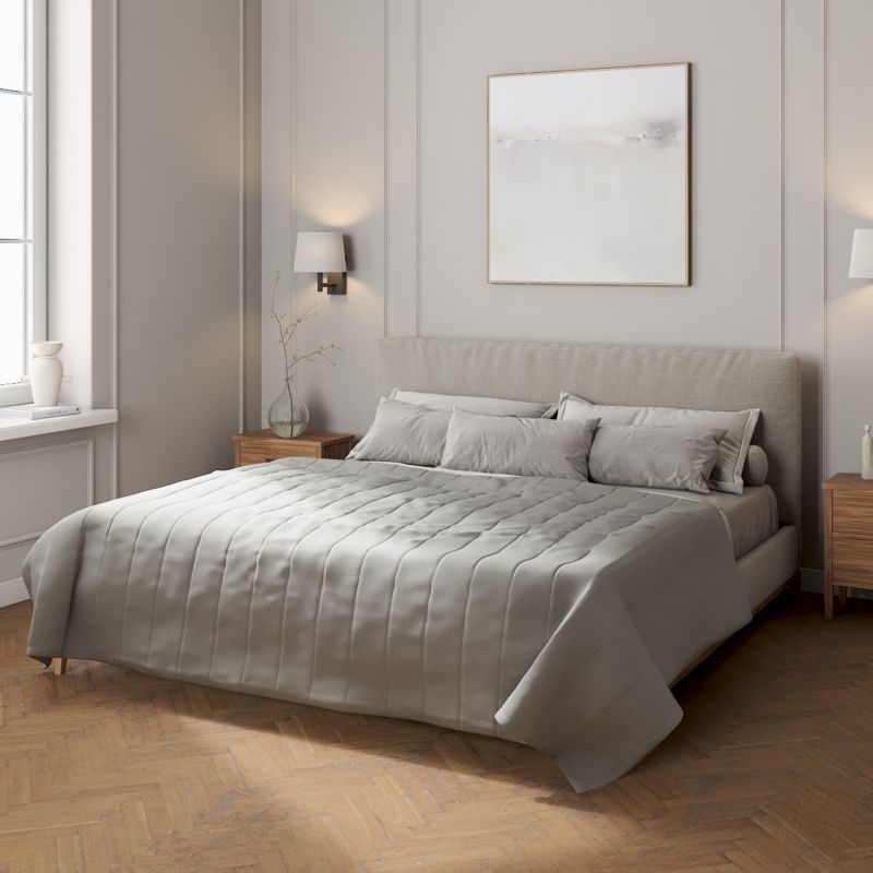 Narzuta pikowana w pasy Dekoria 130 x 210 cm szary 1 szt.