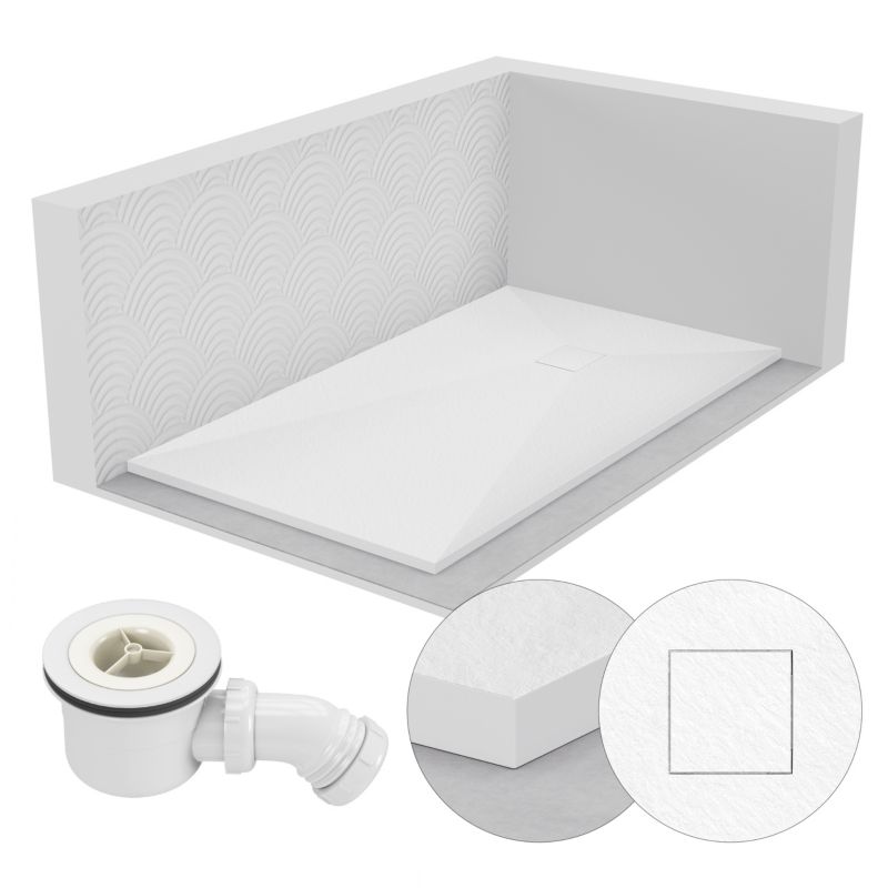 Brodzik prysznicowy SEVANTE STONE prostokątny 140x90 biały z syfonem 1 szt.