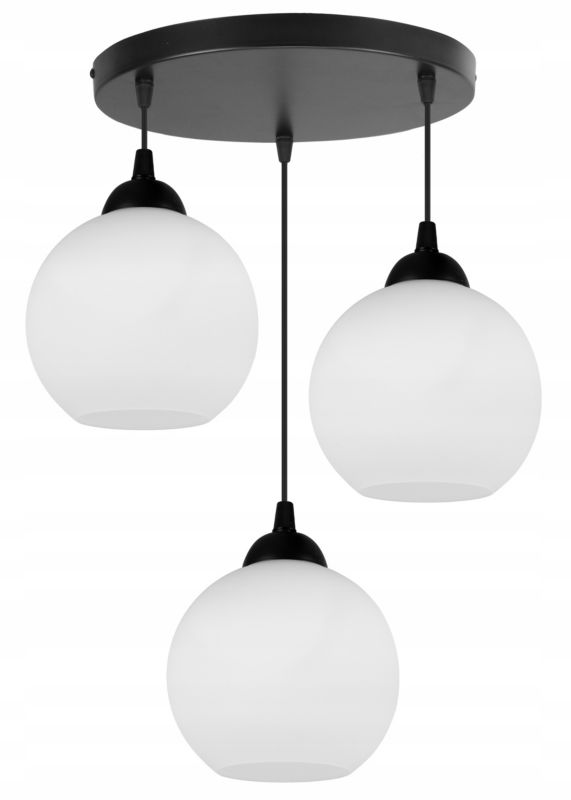 Lampa sufitowa wisząca Light Home LH Eliza okrągła 3x E27 60W czarny/biały1szt.
