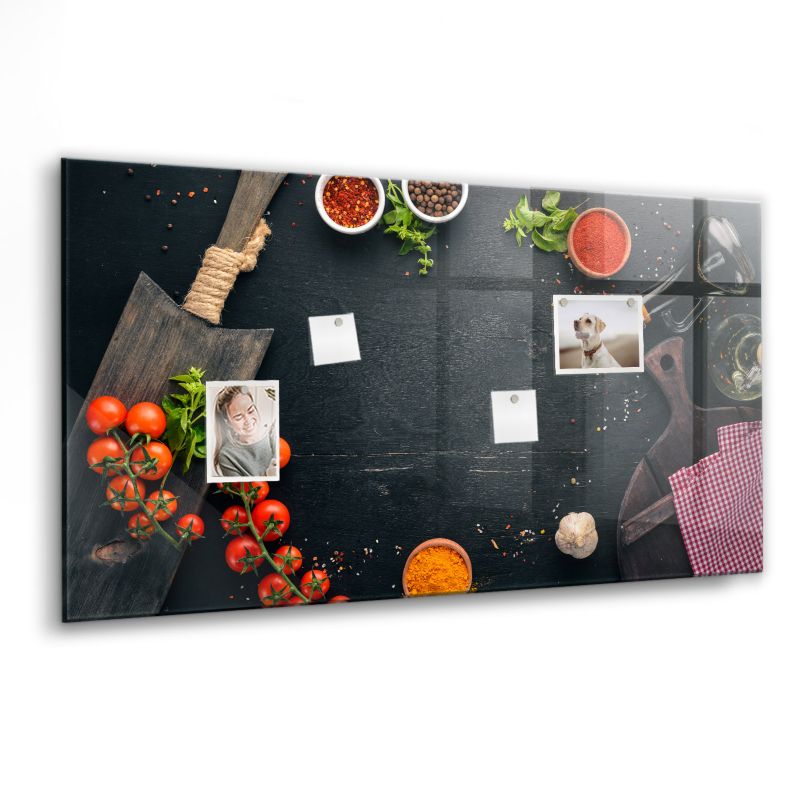 Szklana tablica magnetyczna Wallfluent 120x60 cm Akcesoria kuchenne Biały marker 1 szt.