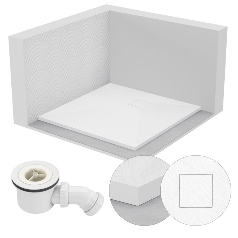 Brodzik prysznicowy SEVANTE STONE prostokątny 90x70 biały z syfonem 1 szt.