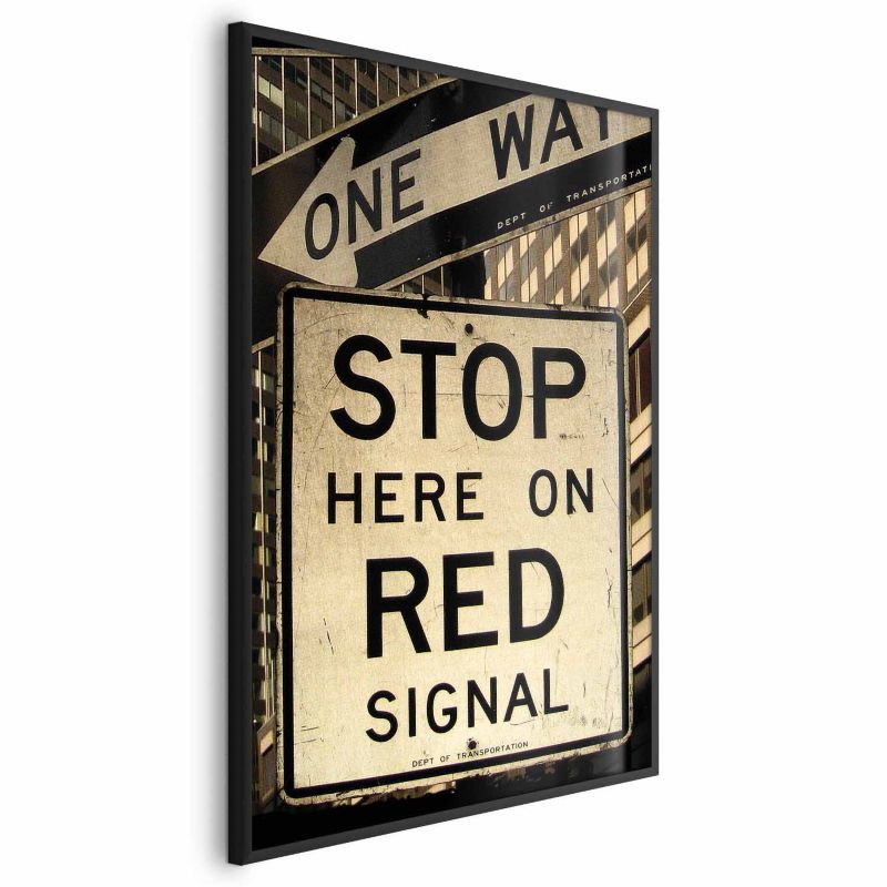 Plakat Artgeist Znaki drogowe 40x60 cm z ramą czarną bez marginesu 1 szt