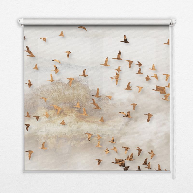 Wewnętrzna roleta ścienna zaciemniająca Tulup 130x140 cm Stado Ptaków 1 szt.