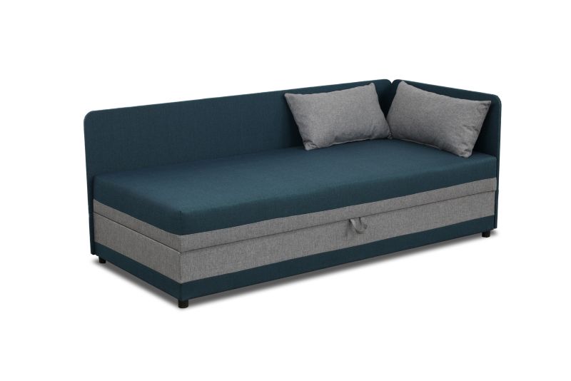 Tapczan jednoosobowy Bonni Hirek 80x200 Turkusowo/Szary 1 szt.