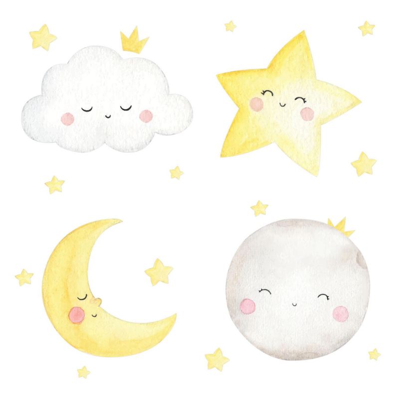 Set Naklejek Dziecięcych Wallfluent 109x60 cm Nocne niebo 1 rol.