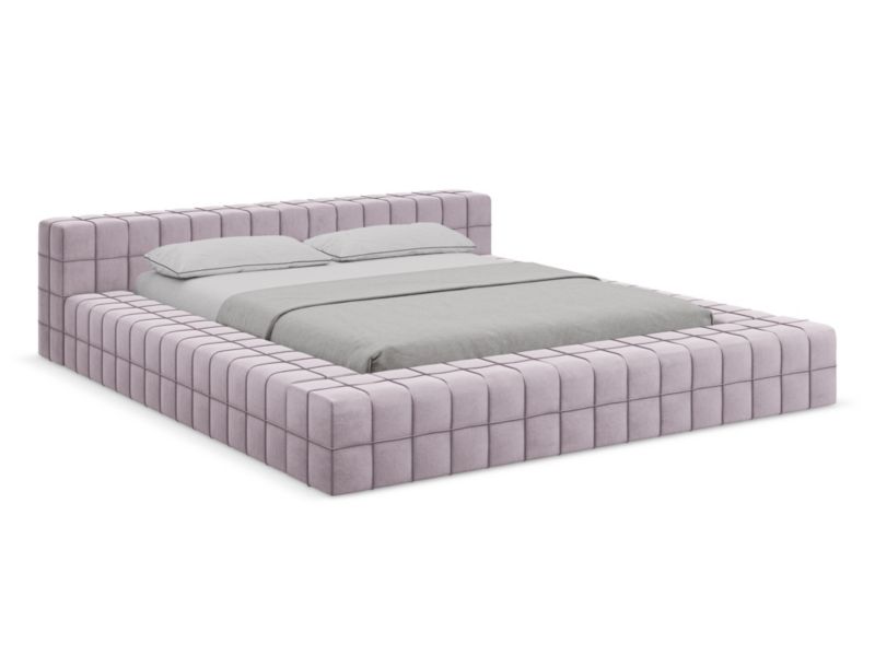 Łóżko LaMiaSofa Akela z weluru 140x200 lawendowy 1 szt.