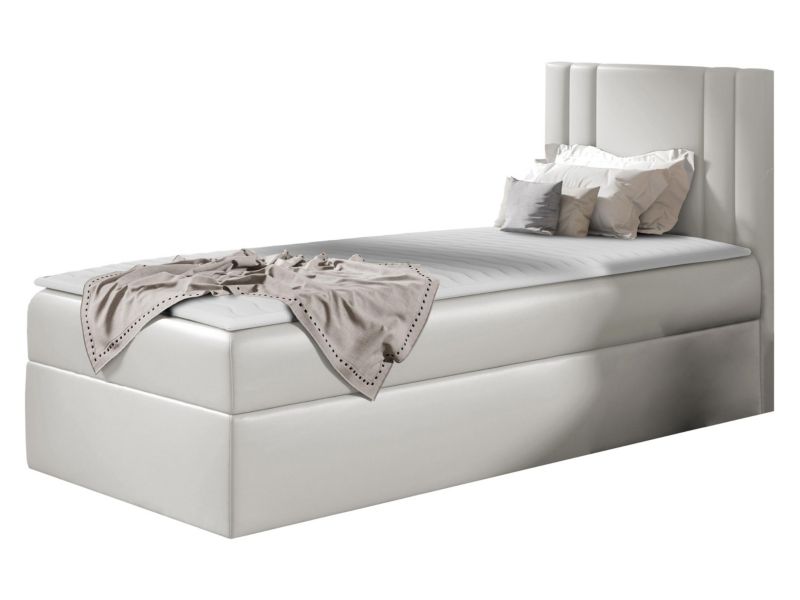 Łóżko kontynentalne MIRJAN 24 Carmen Mini 100x200, Strona: Prawa kremowa ekoskóra 1 szt.