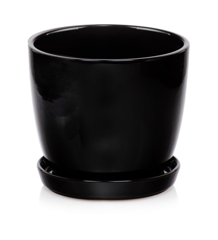 Donica z podstawką 30 cm czarna