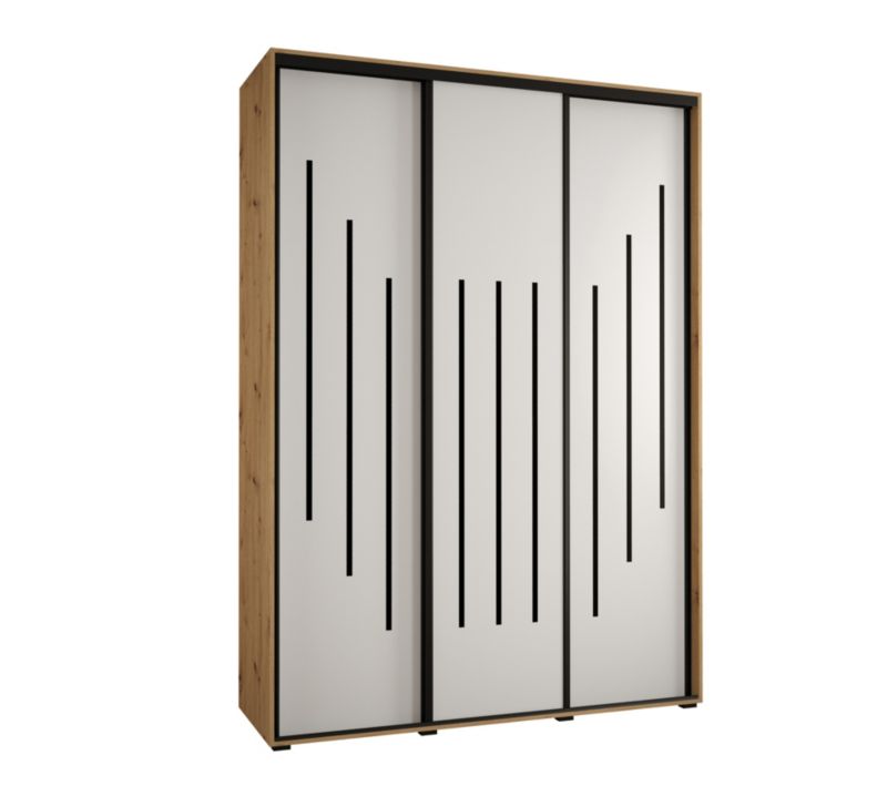 Szafa przesuwna Abiks DAVOS 8 wysoka szer.180cm gł.60cm artisan/biały/czarny 1szt.