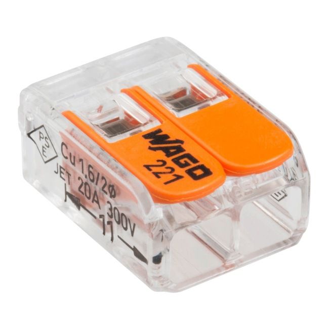 Złączka uniwersalna Wago 221 2 x 0,2-4 mm 100 szt.