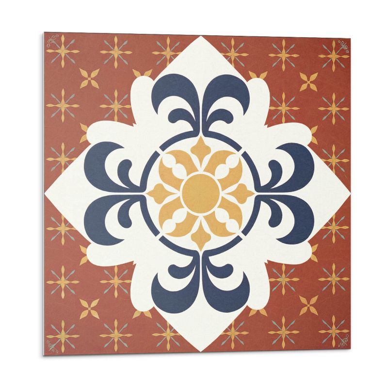 Kafelki samoprzylepne Wallfluent 50x50 cm Motyw florystyczny o subtelnych kształtach 4 szt.