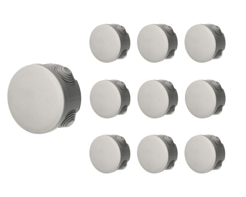 Puszka hermetyczna natynkowa EDO z dławikami odporna na UV zamknięcie na klik 80x45mm IP55 szary 10 szt